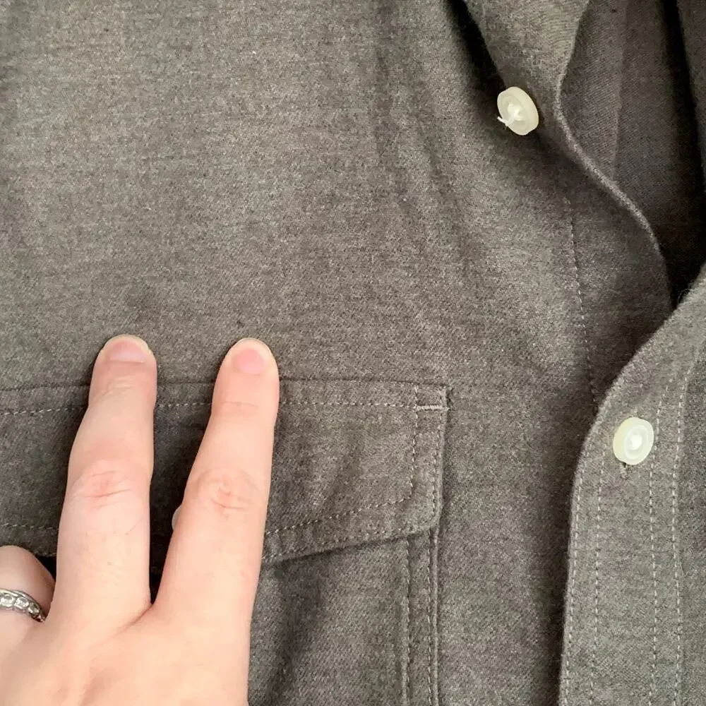 NEW Everlane Sz M The Brushed Flannel Long-Sleeve Button Down Shirt Green